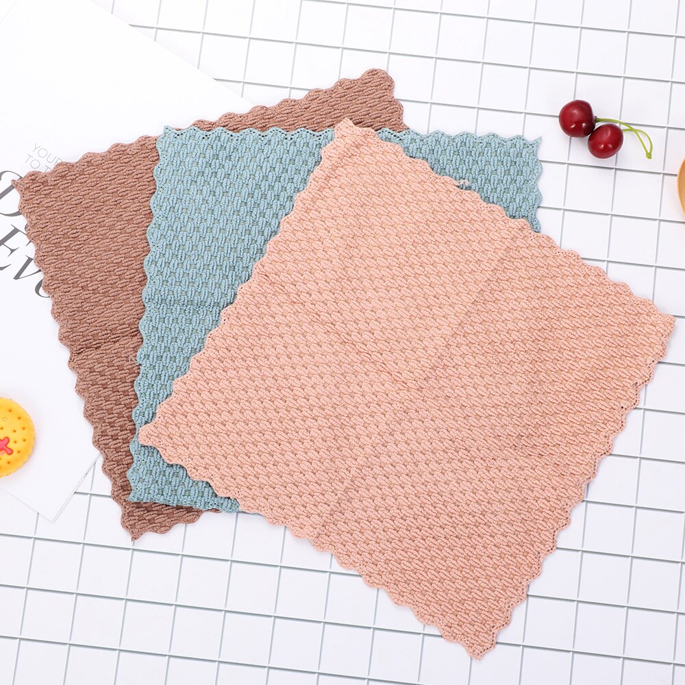 1/2 Uds. Franela de almendra Anti-grasa trapos Super absorbente paño de limpieza de microfibra paño para lavar platos toalla suministros de cocina