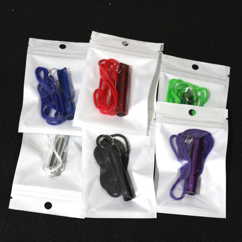 Outdoor Survival Whistle, Lifeguard Whistle, Aluminum Alloy Survival Whistle, Referee Whistle with Rope, Children's Whistle