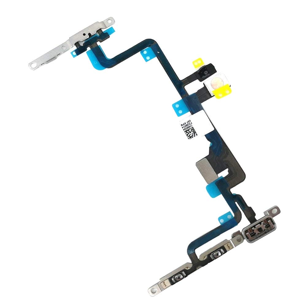 Interruptor botón de volumen de encendido y Cable flexible de luz de Flash con soportes reemplazo de montaje preinstalado para iPhone 7 7p 8 8 Plus