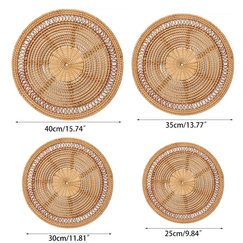 Panier mural suspendu fait à la main en rotin tissé naturel, plateau décoratif rond, bol Boho pour la maison, salon cuisine