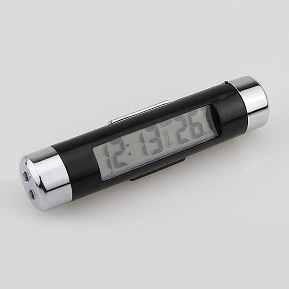 2 in 1 Car Digital LCD Temperature Thermometer Clock Auto Accessories Car Digital Time Clock Air Vent Outlet