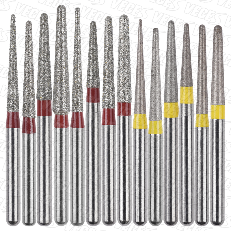 Fresas de diamante Dental finas Extra finas tipo TR, taladros de fresas para odontología estándar, herramientas de dentista FG, fresa de alta velocidad de 1,6mm, 10 Uds.