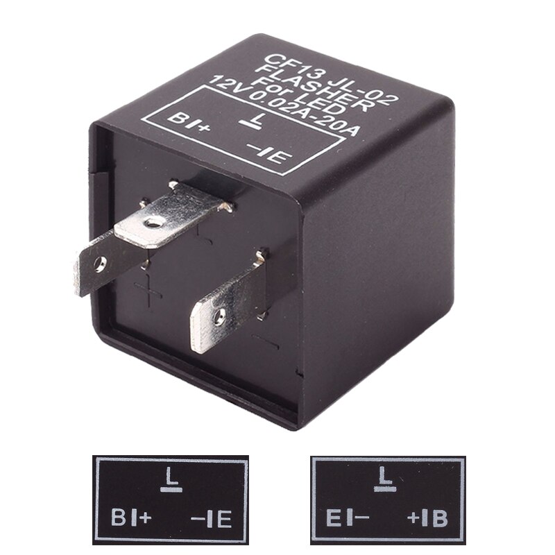 3 Pins Motorfiets Led Flash Relais Verstelbare Frequentie Vierkante Knipperende Led Flasher Relais Motorfiets Flash Relais Richtingaanwijzers 12V