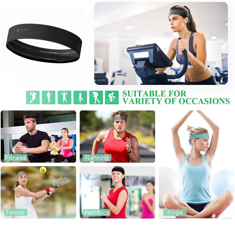WOSWEIR 1PCS Zweetband Vochtafvoerend Ademend Mannen Vrouwen Sport Elastische Hoofdband voor Fitness gym Running sport basketbal