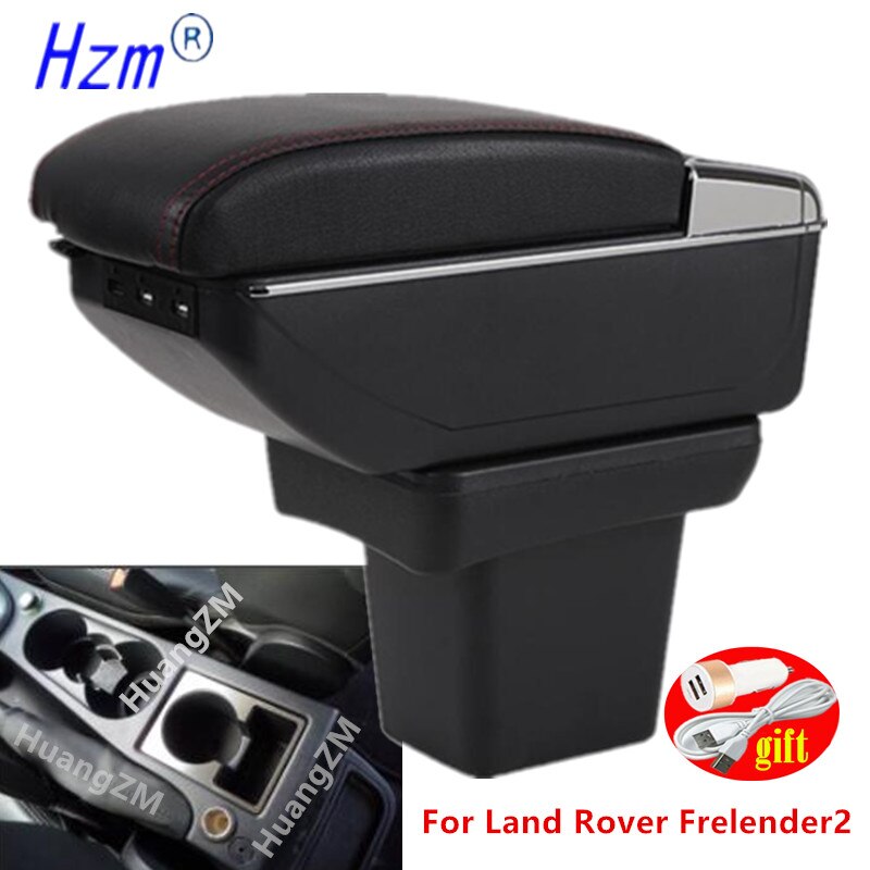 For Land Rover Frelender2 Armrest box For Land Rover Freelander car Armrest box Interior Parts content Storage box with USB LED