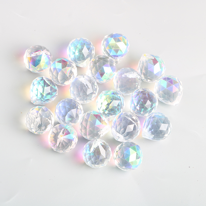 10 Stuks Heldere Gefacetteerde Kristallen Bol Glas Suncatcher Prisma Hanglamp Kroonluchter Onderdelen Fengshui Verlichting Accessoires 20/30/40Mm