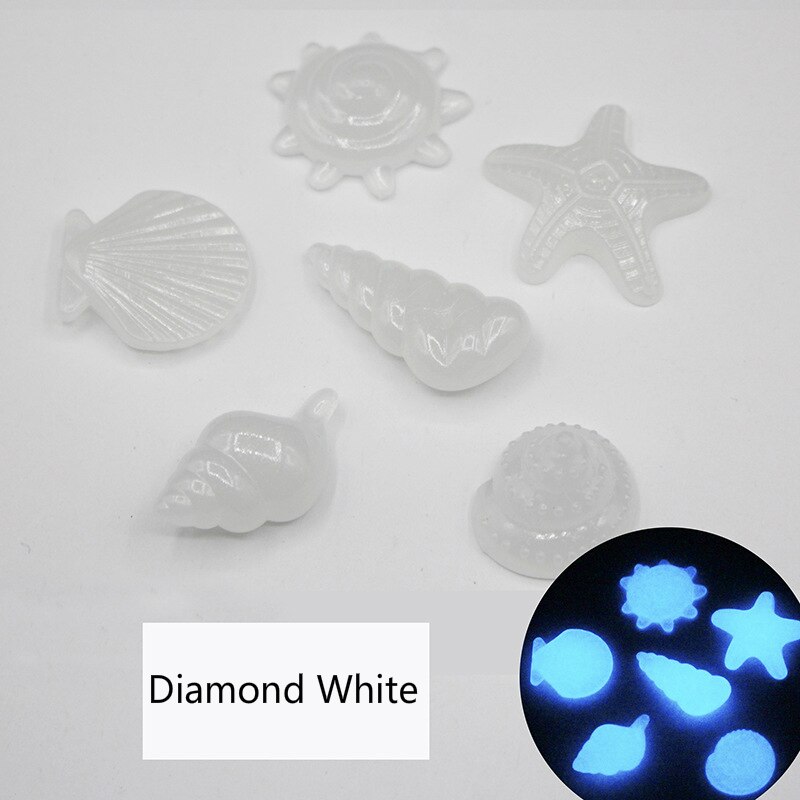 80 PCS Luminous Artificial Stones Glow in the Dark Starfish Shell Pebbles Garden Pathway Decoration Noctilucent Pebbles For Yard: Diamond White