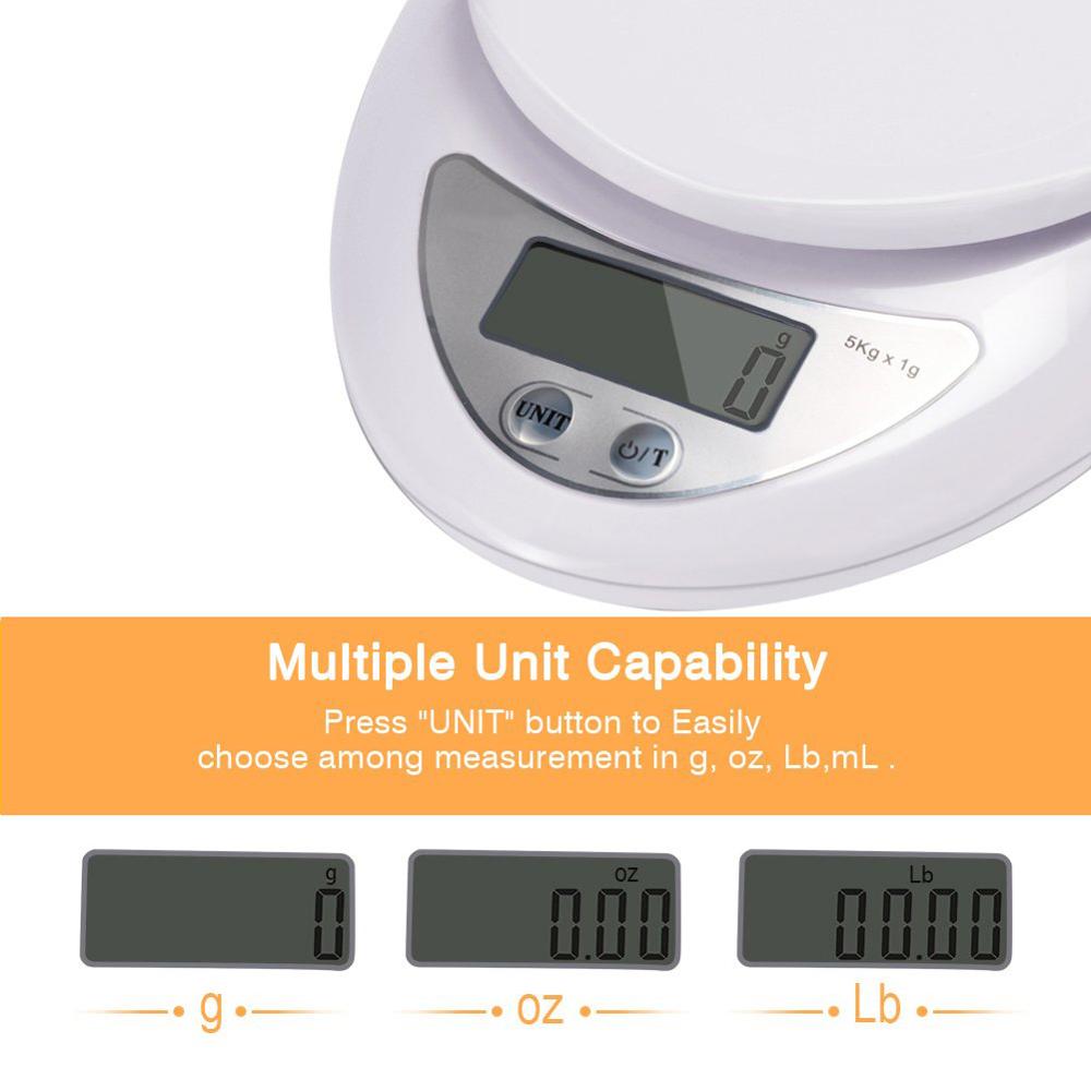 Balance numérique électronique portable avec LCD pour cuisine, 5 kg,mesure du poids des aliments, nouveauté, Steelyard