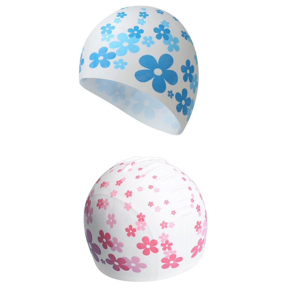 2pcs Unisex Swim Hats Lightweight Swimming Hats Silicone Swim Caps Elastic Caps