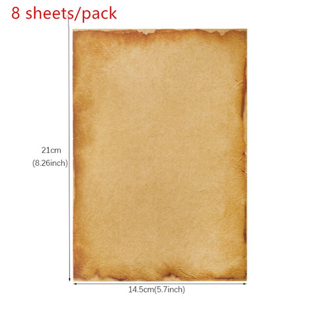 8 Sheets 21X14.5Cm Vintage Kraft Papier Schrijven Brief Briefpapier Romantische Note Craft Papier Schilderen Verpakking Papier: H