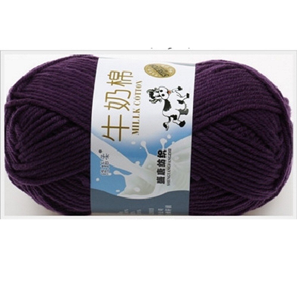 Navy blue Crochet Yarn Milk Cotton Knitting Yarn 1Pc 50g Soft Warm Baby Wool Yarn for Hand Knitting Supplies: Default Title