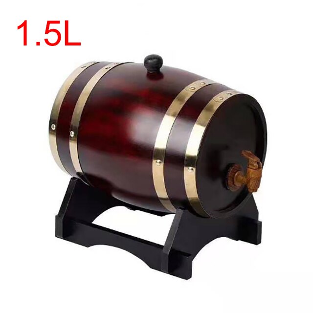 GOALONE 1,5/3L barril de madera Vintage equipo de elaboración de cerveza de roble Mini Keg Home, grifo para barril de cerveza, dispensador Para Ron Pot Whisky vino: 1.5L Retro color