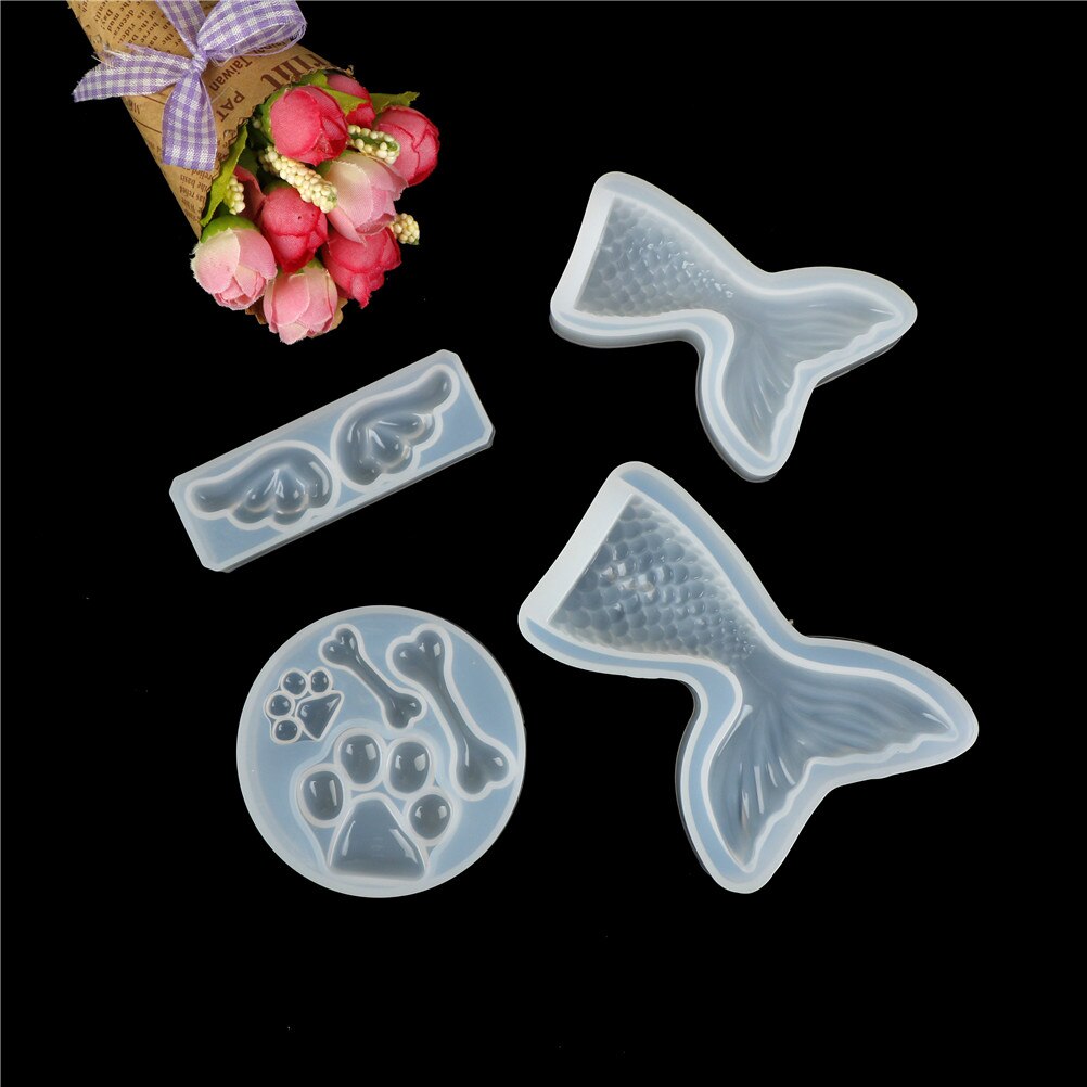 1pc botten vleugels siliconen chocolade mal fondant keuken taart bakken decoratie mal gereedschap zeemeerminstaart hondenvoetafdrukken