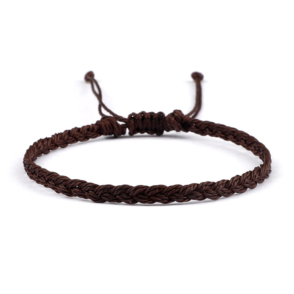 Pulsera de hilo de cera impermeable ajustable para mujeres y hombres, pulsera budista tibetana tejida hecha a mano, joyería de oración de la suerte de la amistad