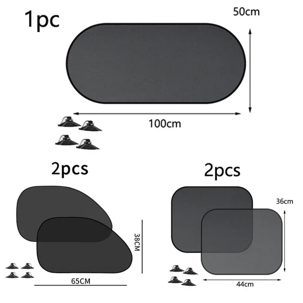 1/5 Stuks Auto Raam Zonnescherm Cover Zon Uv Bescherming Auto Voor Achter Zwart Gordijn Zijde Glas Mesh Zonneschermen Accessoires