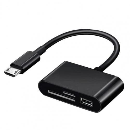 SD Card Reader USB C Card Reader 3 In 1 USB 2.0 TF Mirco SD Smart Memory Card Reader Type C OTG Flash Drive Cardreader Adapter: Black USB