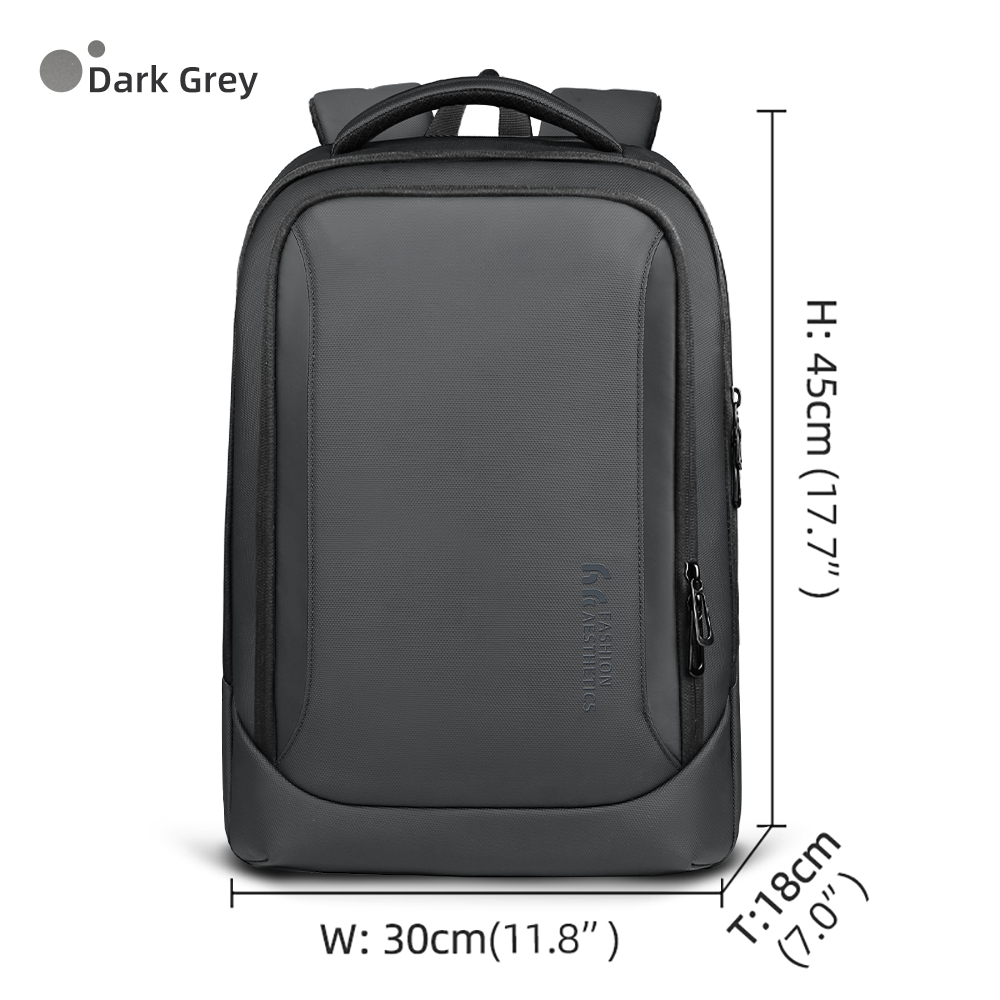 Heroic Knight Plecak podróżny służbowy Męski plecak na laptopa o dużej pojemności dla 15.6" Fashion Boy Plecak szkolny z portem USB: Ciemnoszary