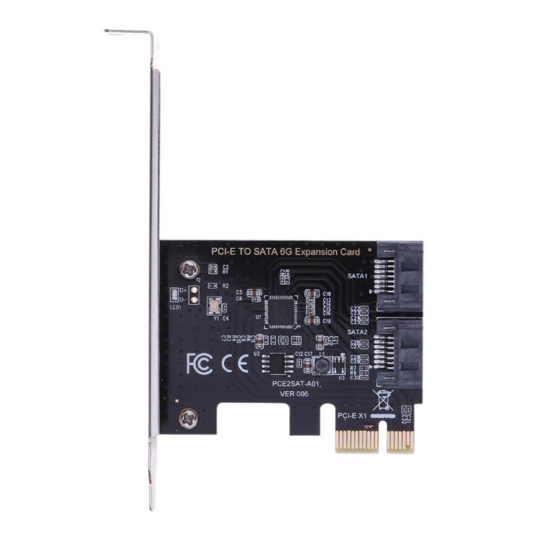 PCI-E 1X 4X 8X 16X PCI Express to SATA3.0 2-Port SATA III 6G Expansion Controller Adapter for Computer for Mining