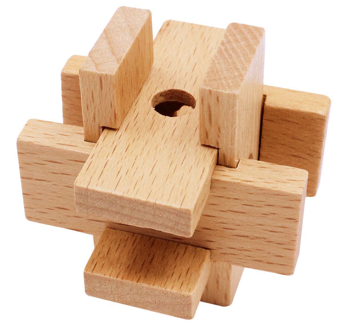 Mini Color Boxed Burr Puzzle a Total of 10 Selectable Educational Luban Lock Wooden Disassembly Unlock Toy: Six Pieces Lock