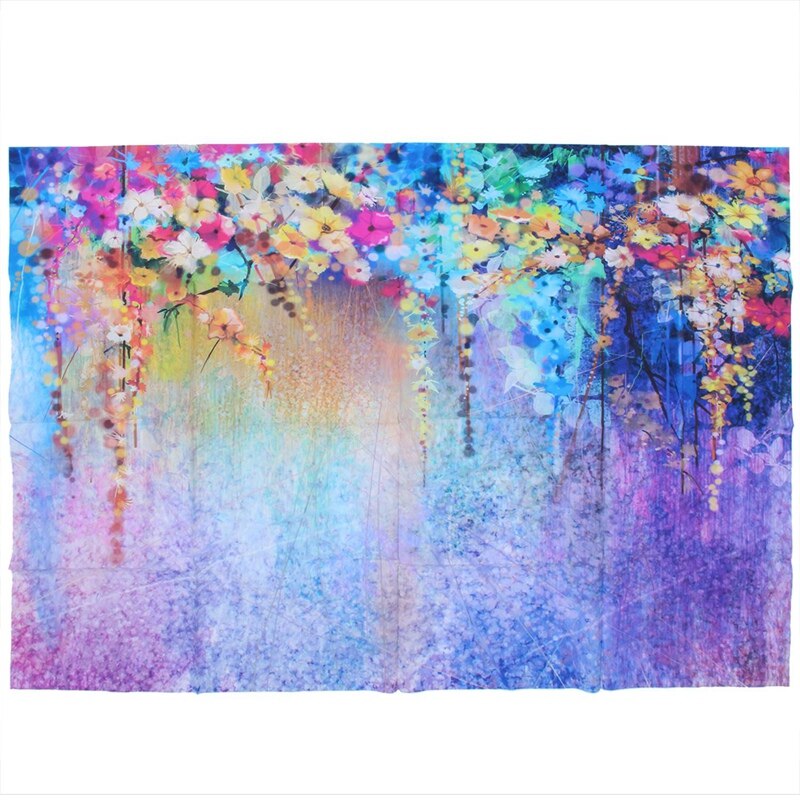 5x3ft Aquarell Blumen- Hintergrund Hintergrund Natürliche Landschaft Abstrakte Ölgemälde violett Blume Zauberstab Hintergrund für freundlicher Pho