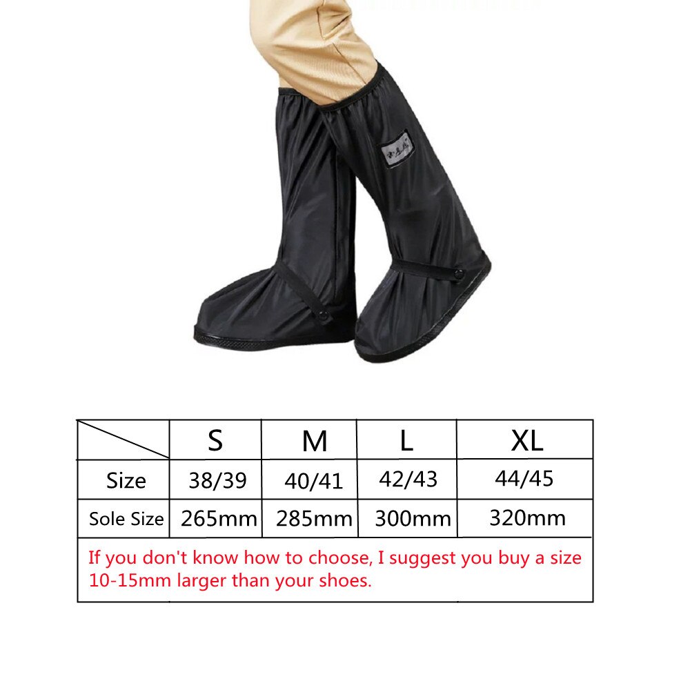 Waterproof Reusable Motorcycle Cycling Bike Rain Boot Shoes Covers Rainproof Shoes Cover Rainproof Thick