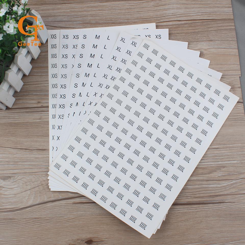 XS SML XL XXL XXXL Ronde zelfklevende Kleding garment Maat Stickers, kledingstuk Size Labels stok, lijm ronde size sticker
