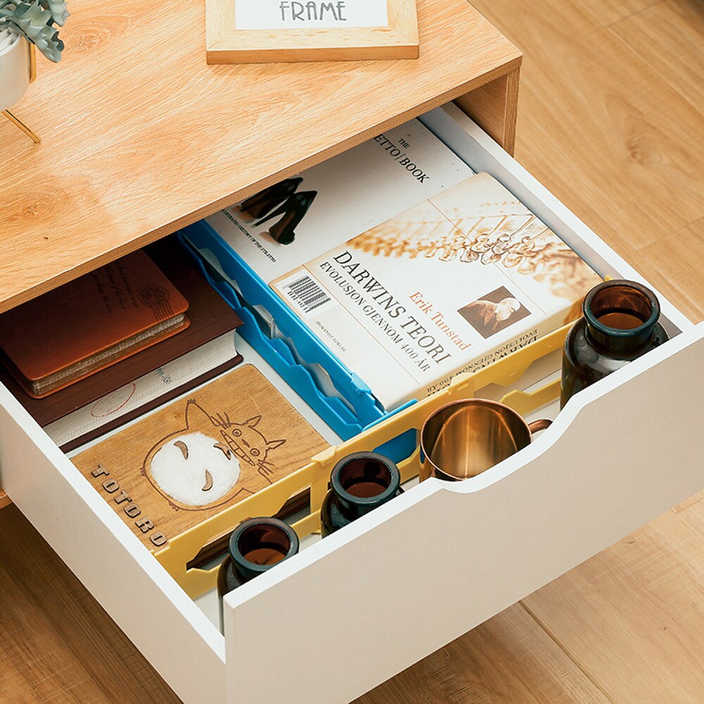 Free Telescopic Blue Plastic Separator Board Drawer Partition Adjustable DIY Space-saving Organizer Tools Office Home Supply