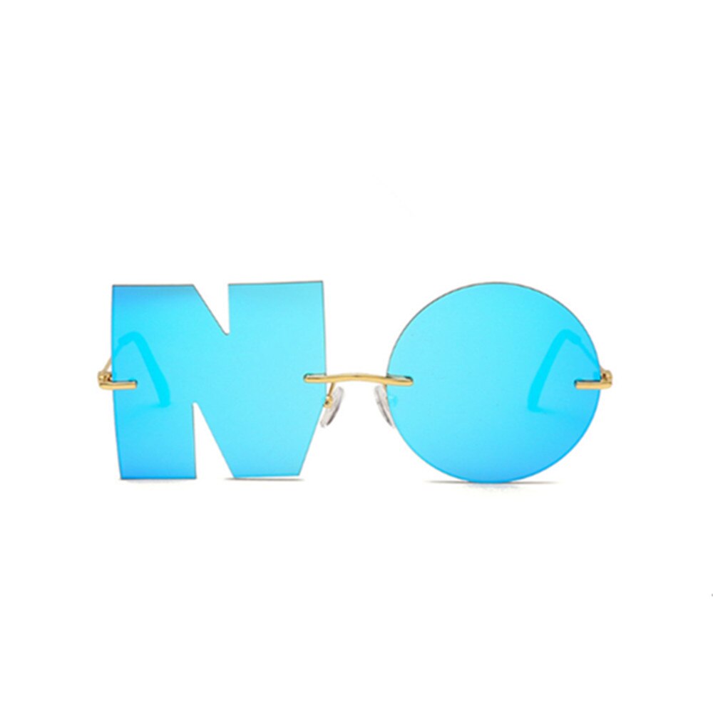 Bogstav ingen solbriller luksusmærke kvinder metal solbriller dame trend solbrille skygge spejl  uv400: 3