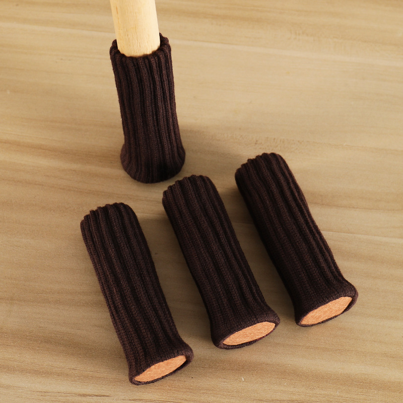 24 stuks meubelvoeten gebreide beschermers stoelpoten vloer antislipkussens tafelpoten sokken voor vloerbeschermers stoelkussens hoezen: Beige