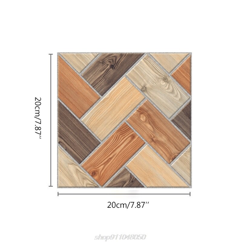 20pcs Imitation Wood Grain Tile Floor Wall Stickers DIY Self Adhesive Kitchen Bathroom Home Decoration A01 21