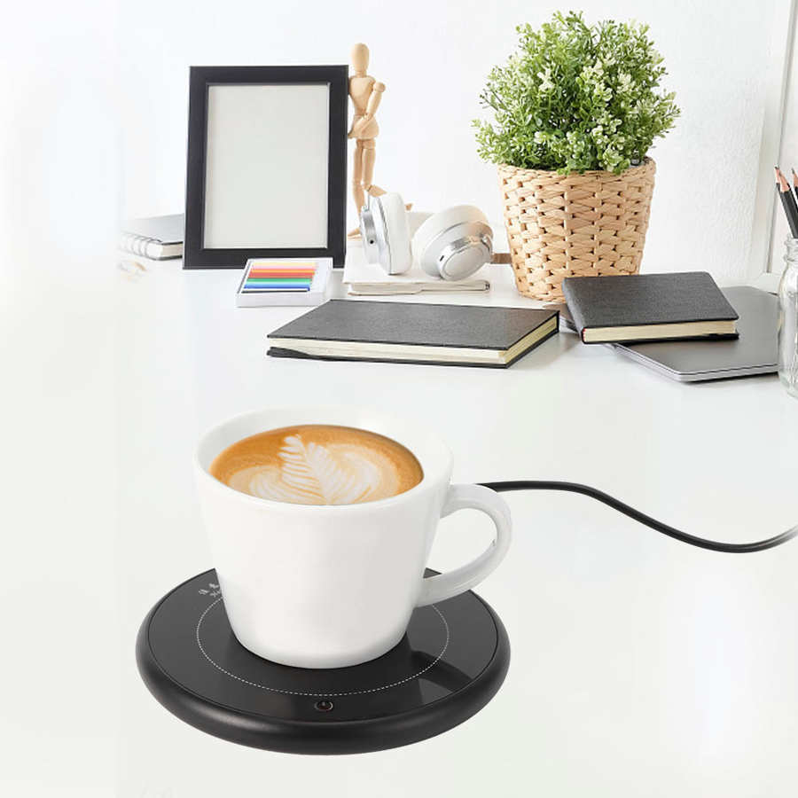Czarny kubek mata grzewcza filiżanka robić kawy i mleka podgrzewacz robić kubków termostatyczna płyta grzewcza podstawka podgrzewacz robić kawy dla Dom gabinet CN wtyczka 220V