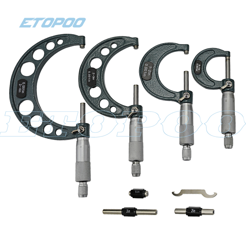 0-4inch Outside Micrometers in sets inch micrometer 0-1" 1-2" 2-3" 3-4'