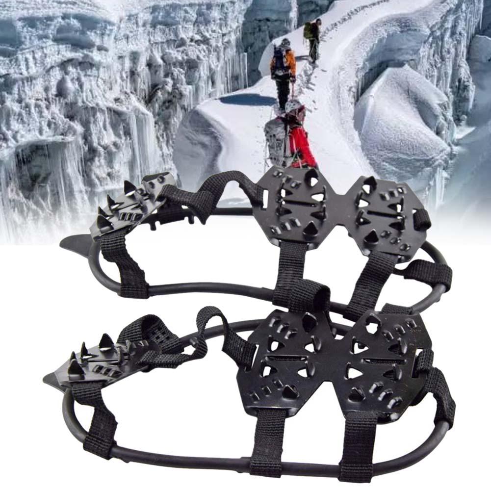 Antislip Schoen Cover 24-Tooth Anti-Slip Kramp Sneeuw Schoen Cover Winter Sneeuw Ijs Klimmen Schoen spikes Ice Grips Cleats Stijgijzers