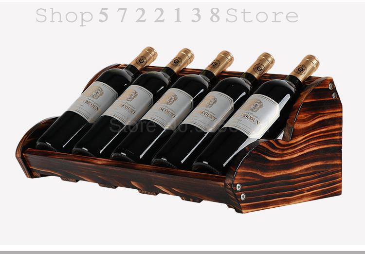 Europæisk massivt træ vinreol dekoration enkel træ vin display rack stue vin skab vin hylde kan være: 50 x 27 x 19cm 5