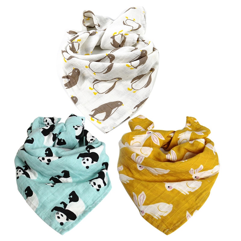 Baby Burp Doeken 3 stks/partij Biologisch katoen gaas Mousseline activiteit baby bib bandana Baby Slabbetjes zachte ademend Pasgeborenen Handdoek sjaal