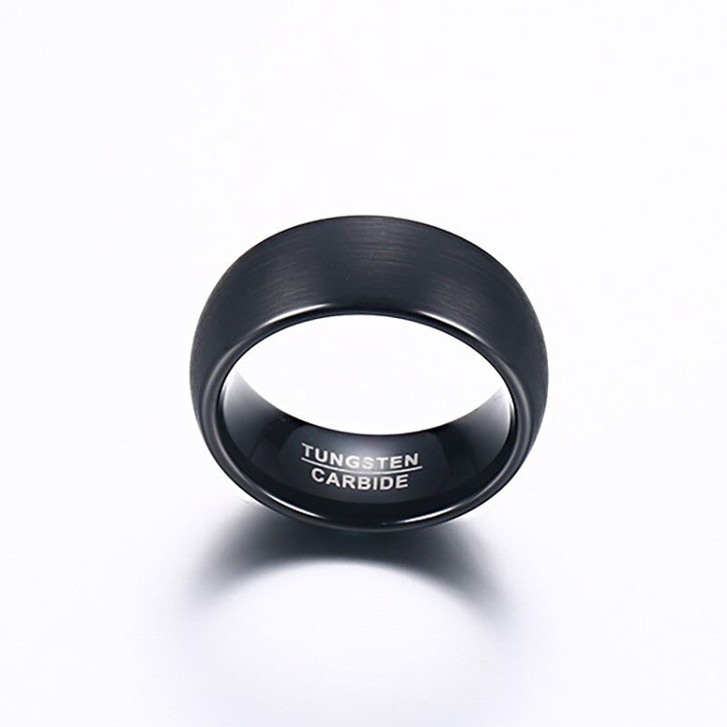 Vnox 8mm bague de mariage en carbure de tungstène pour hommes couleur noire pas Ccratch