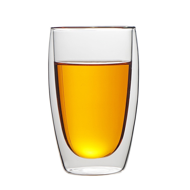 Dobbeltlags glassglass varmebestandig isolert skuddglass til kaffe te vann drikkende dobbeltvegget glass gjennomsiktig kopp
