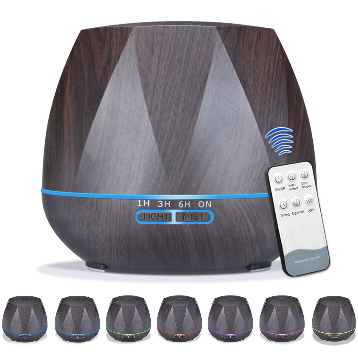 Diffuseur d'huiles essentielles, humidificateur d'arôme à 3 500ml de minuterie avec télécommande, adapté à la maison, à la chambre à coucher, au bureau: Prise européenne