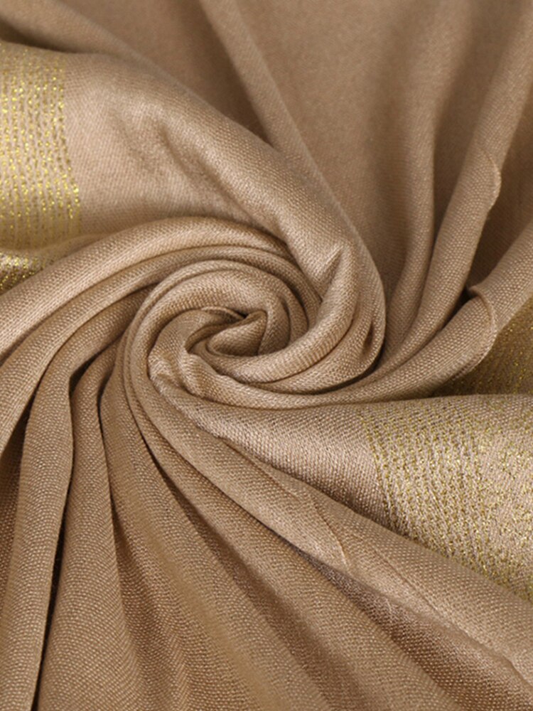 Hijab Femme Musulman Luxury Sparkly Gold Bright Silk Scarf Women Print Scarves Wraps Men Stoles Bandanas Bufanda Unisex Hombres