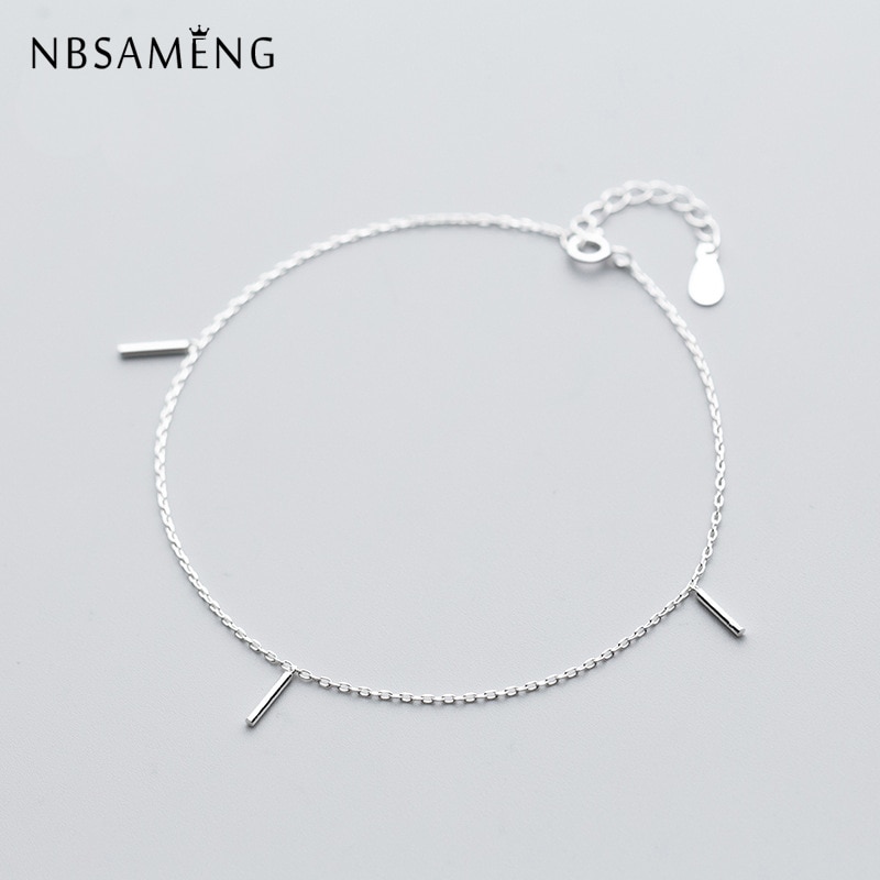 NBSAMENG 925 Sterling Silve Eine Stock Charme Quaste Fußkettchen Armbinde Für Frauen Einstellbar Knöchel Armbänder Schmuck