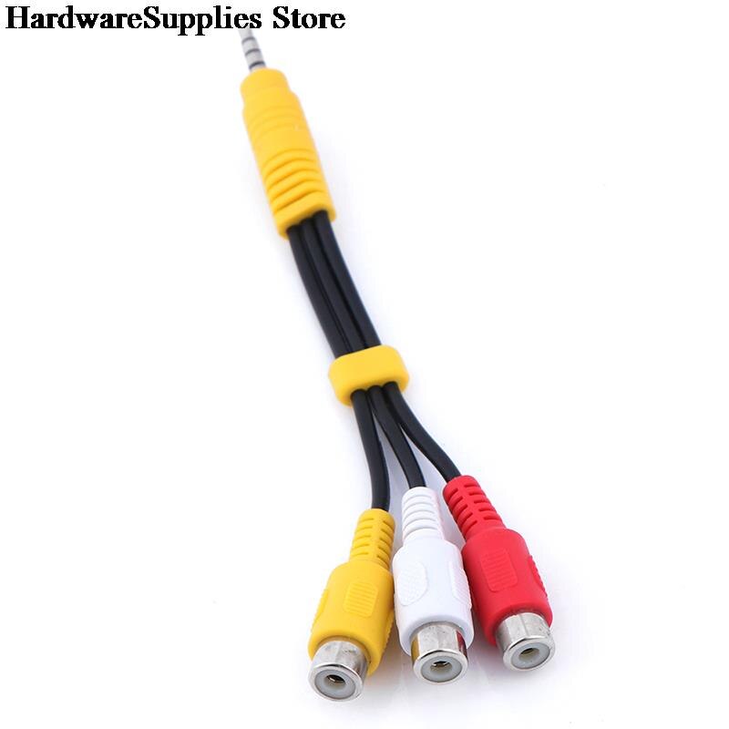 3.5mm Aux Male Stereo to 3 RCA Female Audio Video AV Adapter Cable for High-Performance Video And Audio Playback