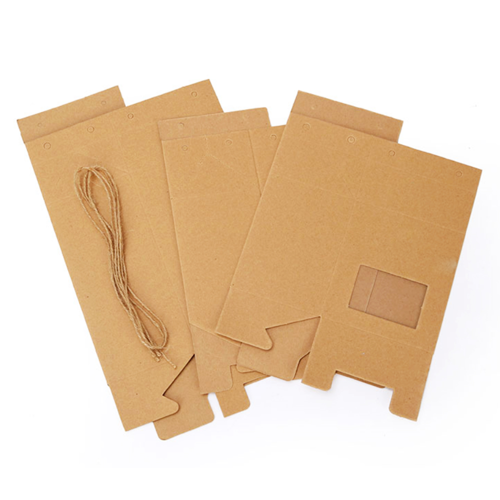 10 stuks kraftpapier theedoos vintage gebak koekjeszak vouwkarton met touw bak cupcake verpakking feestgunst