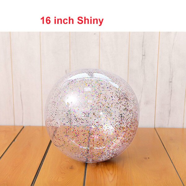 Lovertjes Opblaasbaar Zwembad Float Party Speelgoed Strand Bal Zwemmen Water Speelgoed Ballonnen Volleybal Met Veer: 16in Shiny