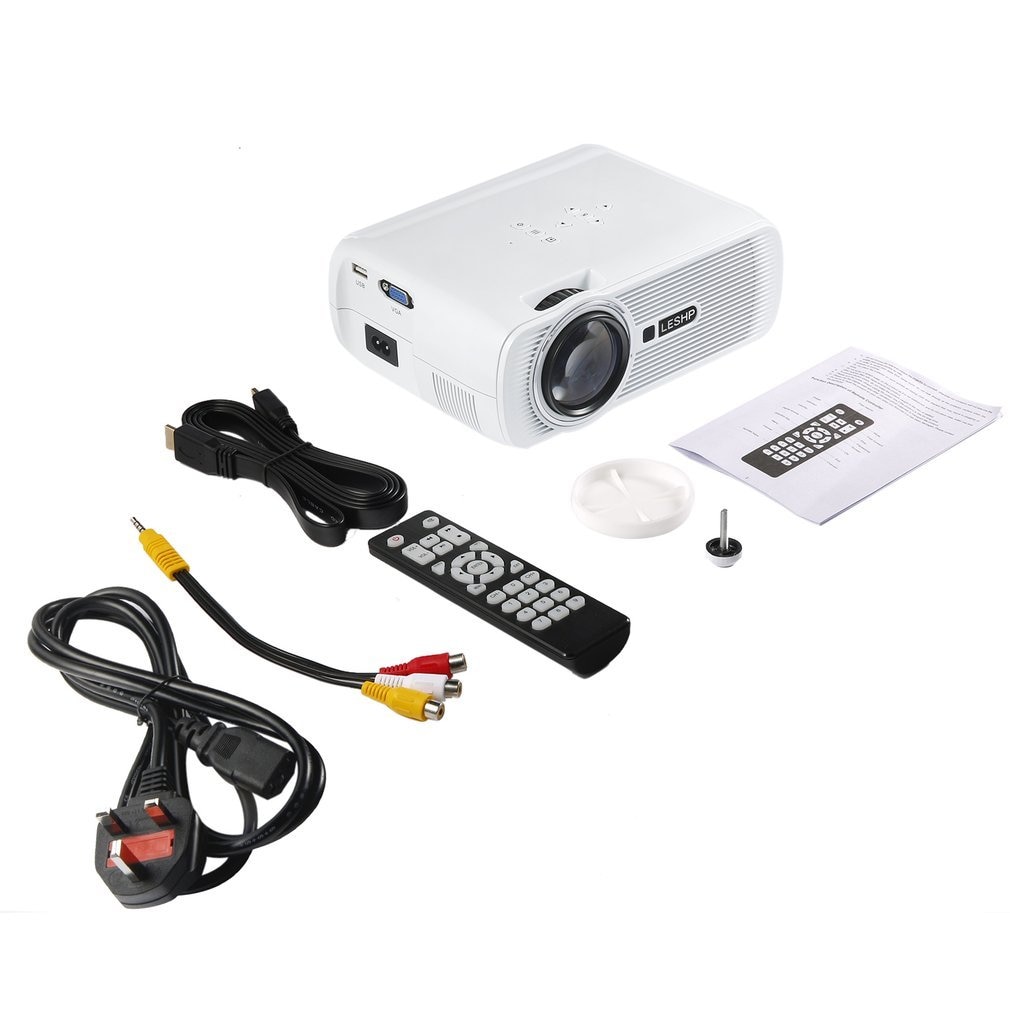 Leshp Draagbare Multi-Media Led Video Projector 1080P Hd 1200 Lm Met Keystone Voor Office Home Cinema Theater tv Game 1000:1