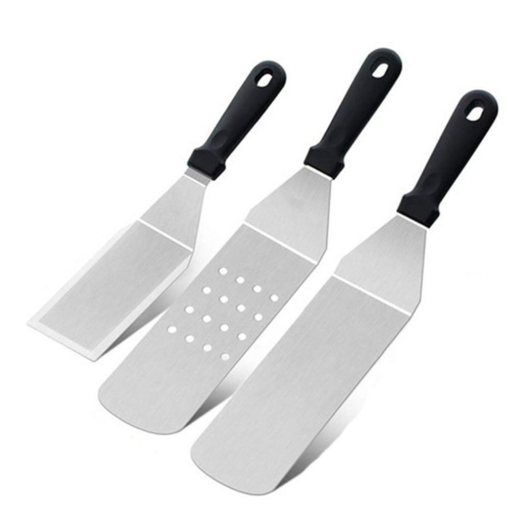 -Selling 3/6 Pcs Outdoor Stainless Steel Barbecue Tool Set Combination Barbecue Spatula Grill Spatula Bbq Grill: 3PCS