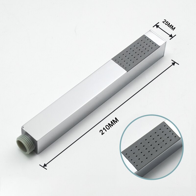 Handheld Shower Head Water Saving Chrome Plating Bathroom Rainfall Brass Square High Pressure Hand Shower Head Sprayer Holder