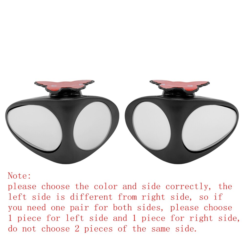 Color : Black-Left Car Blind Spot specchio convesso 360 gradi girevole 2 laterale automibile Esterno Vista posteriore parcheggio Accessori Sicurezza Specchio