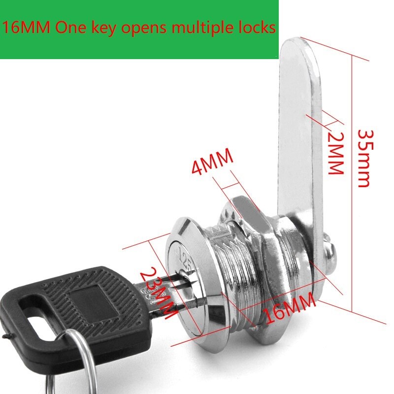 File/Goods/ Drawer Cabinet Locks With 2 Keys Lock Furniture Hardware Door Cabinet Lock For Office Desk Letter Box Cam Locks: 16mm multiple Open