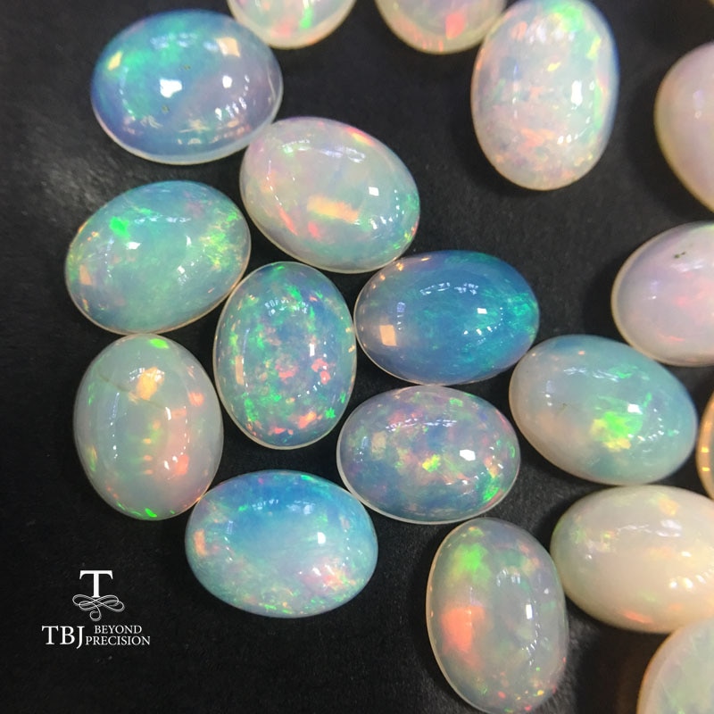 Tbj, natürliche äthiopischen bunte Opal ov6 * 8mm oben ard 0,7 ct natürliche kostbare edelsteine für 925 Sterling silber schmuck