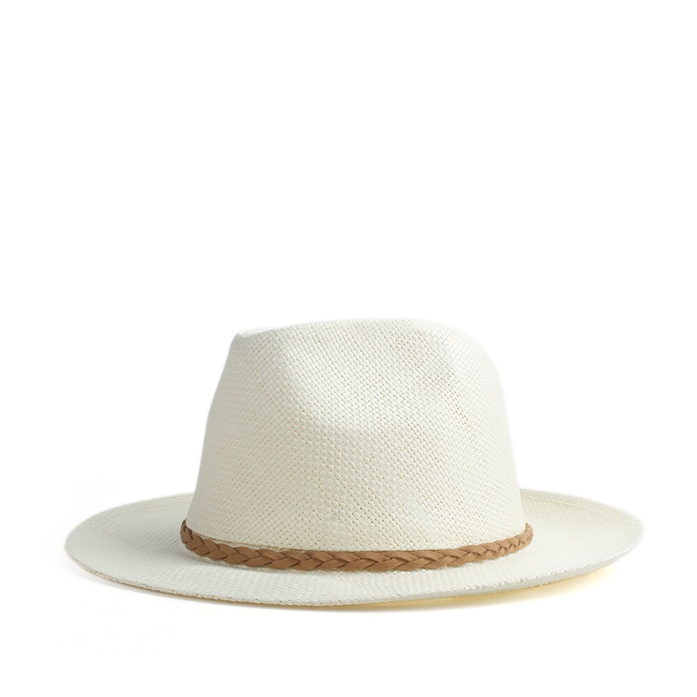 Schipper Stro Zonnehoed Wome Mannen Brede Rand Panama Hoed Zomer Strand Sunbonnet Hoed Met Mode Band Maat 58cm: Cream